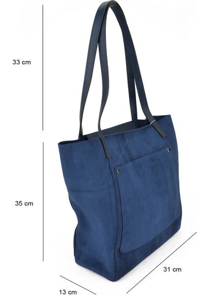 Hakiki Deri Kadın Omuz Shopper Çanta 133979Z5001 Lacivert