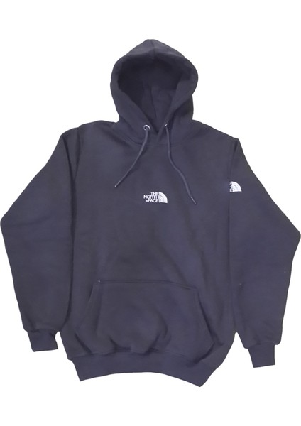 Erkek Kapüşonlu Bağcıklı Kanguru Cepli Aplikeli Siyah Bomber Sweatshirt Esk-Nrf