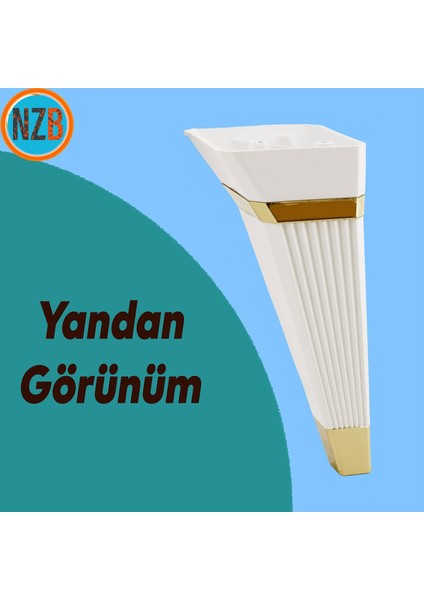 Mobilya Kanepe Sehpa Tv Ünitesi Koltuk Ayağı Baza Ayak 23 cm Beyaz Altın fırsatları
