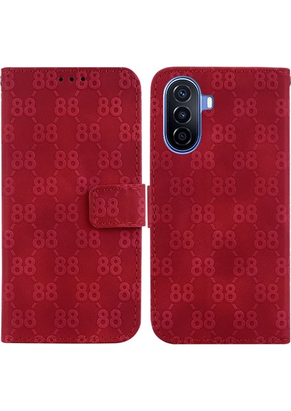 Huawei Nova Y70 Plus Için Kabartmalı Deri Kılıf (Yurt Dışından)