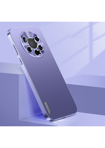 Huawei Mate 40 Pro+ Için Mikro Buzlu Metal Boya Telefon Kılıfı (Yurt Dışından)