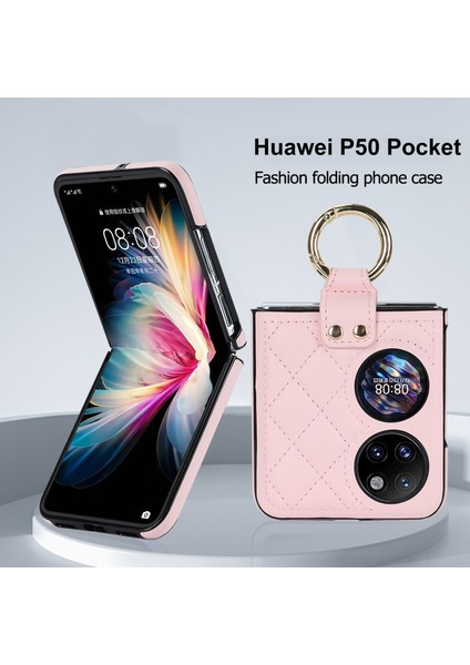 Huawei P50 Cep Için Halkalı Eşkenar Dörtgen Katlanır Kılıf (Yurt Dışından)