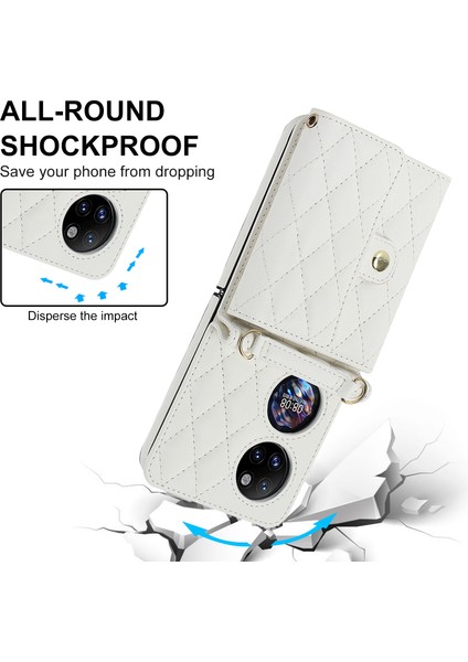 Zsunsky Shop Huawei P50 Pocket Için Crossbody Kart Çantası Pu Kılıf (Yurt Dışından)