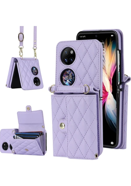 Zsunsky Shop Huawei P50 Pocket Için Crossbody Kart Çantası Pu Kılıf (Yurt Dışından)