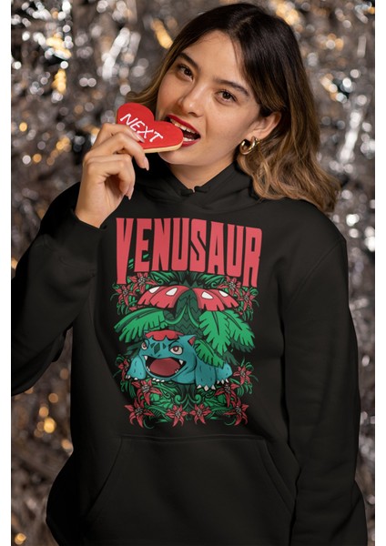 Venusaur Pokemon Baskılı Kapüşonlu Sweatshirt, Unisex Oversize Pokemon Baskılı Hoodie fiyatları