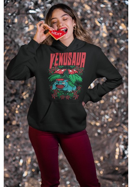 Venusaur Pokemon Baskılı Kapüşonlu Sweatshirt, Unisex Oversize Pokemon Baskılı Hoodie modelleri