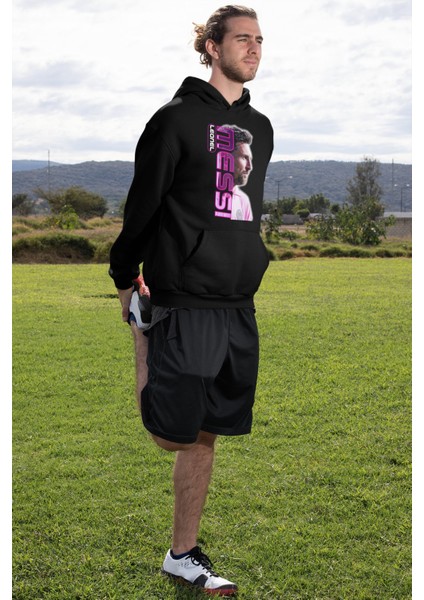 Pink Leonel Messi Baskılı Kapüşonlu Sweatshirt, Unisex Oversize Messi Baskılı Hoodie
