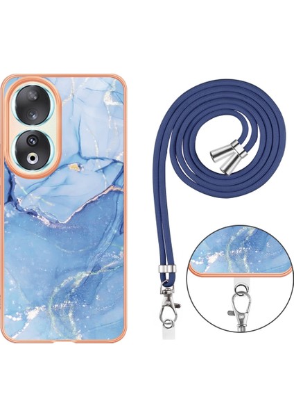 Honor 90 5g Için Kordonlu Mermer Imd Kılıf (Yurt Dışından)