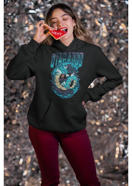 Gyarados Pokemon Baskılı Kapüşonlu Sweatshirt, Unisex Oversize Pokemon Baskılı Hoodie modelleri