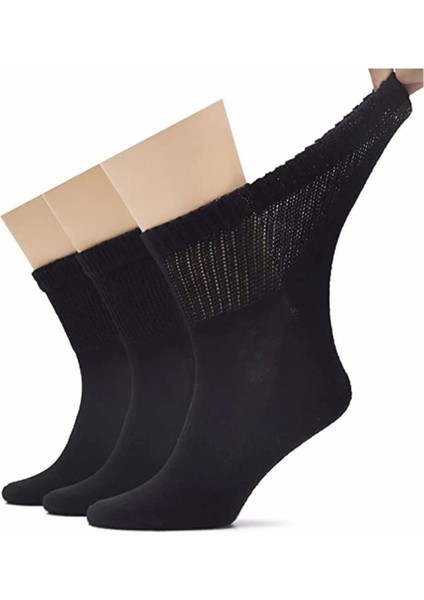 Erkek (40 - 44) Pamuklu Penye Çorap Şeker Çorabı Lastiksiz ve Koku Önleyici Çorap 3 Adet