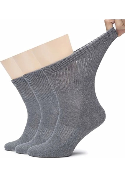 Erkek (40 - 44) Pamuklu Penye Çorap Şeker Çorabı Lastiksiz ve Koku Önleyici Çorap 3 Adet