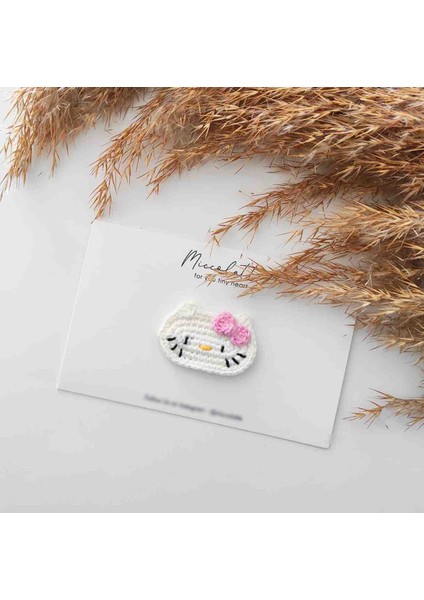 Hello Kitty El Örgüsü Örgüsü Çıtçıtlı Toka