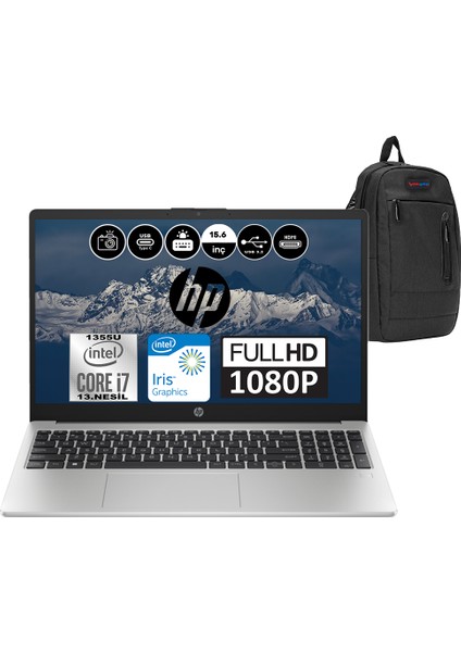 Hp 250 G10 Intel Core I7 1355U 32GB 2tb SSD Intel® Iris® Xᵉ Freedos 15.6" Fhd Taşınabilir Bilgisayar 8A541EAWF08 + Weblegelsin Çanta