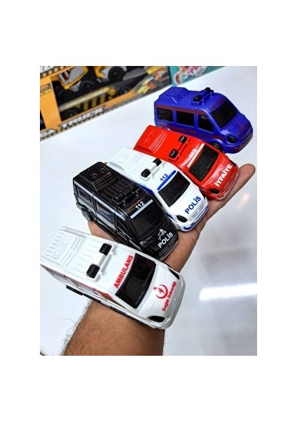 Araç Set 5li Çek Bırak 112 Acil Minibüs Set Ambulans Itfaiye Polis Jandarma Emniyet 11X5,5 Her Araç