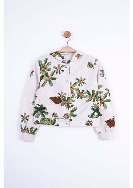 8-14 Yaş Bellis Kız Çocuk Çiçekli Keten Ceket-Krem fiyatları
