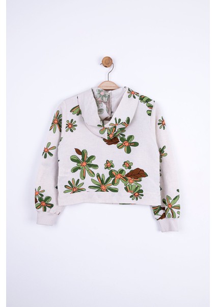 8-14 Yaş Bellis Kız Çocuk Çiçekli Keten Ceket-Krem modelleri