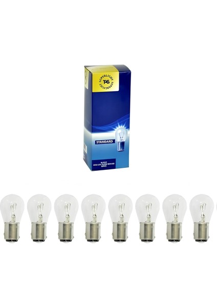 12V 1016 Ampul 21/5W SL3117 Şaşı Tırnak Çift Duy Stop Sinyal Ampul (10 Lu)