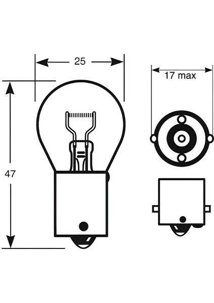 10 Adet 12V P21W 93 Düz Tek Duy Stop Sinyal Ampul Standart Işık