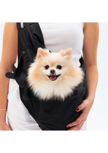 Siyah Crossbody Küçük Irk Köpek Çapraz Taşıma Çantası