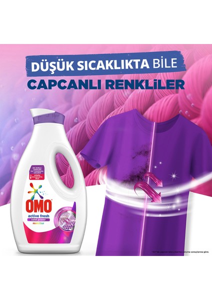 Sıvı Cold Power Beyazlar ve Renkliler 1690 ml + Omo Sıvı Active Fresh Cold Power Renkliler 1690 ml