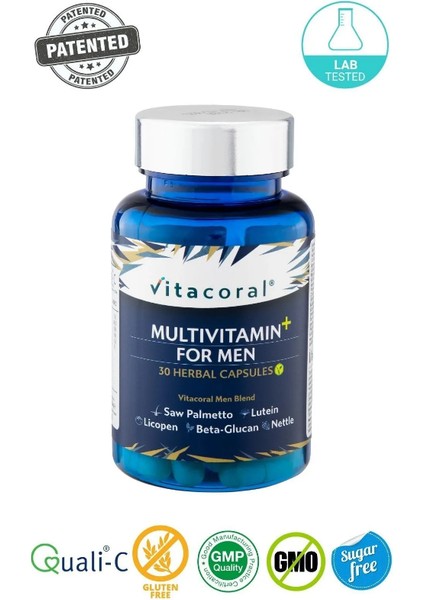 Multivitamin For Men - Vitaminler Mineraller Içeren Besin Takviyesi 30'lu Bitkisel Kapsül-2 Adet
