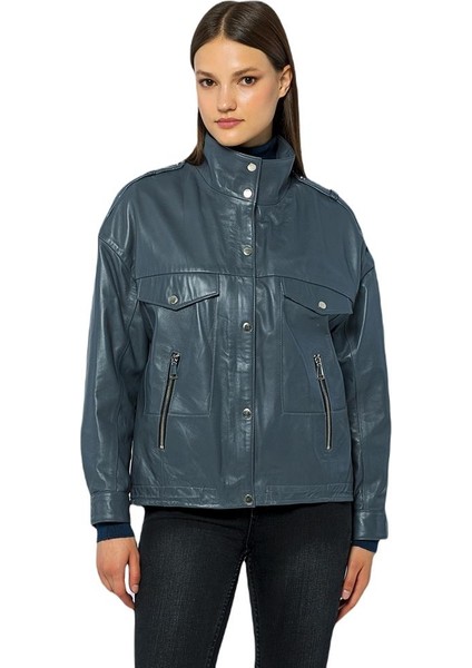 Kadın Deri Ceket - Oversize