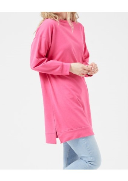 Pembe Sıfır Yaka Tunik Sweatshirt fırsatları