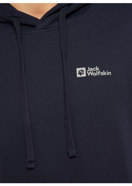 Jack Wolfskin Tommy Hoody Lacivert Erkek Kapüşonlu Sweatshirt 1000003TR