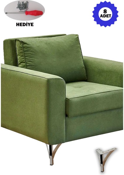 8 Adet 15 cm Eyfel Model Krom Metal Mobilya, Dolap, Koltuk, Tv Ünitesi Ayakları