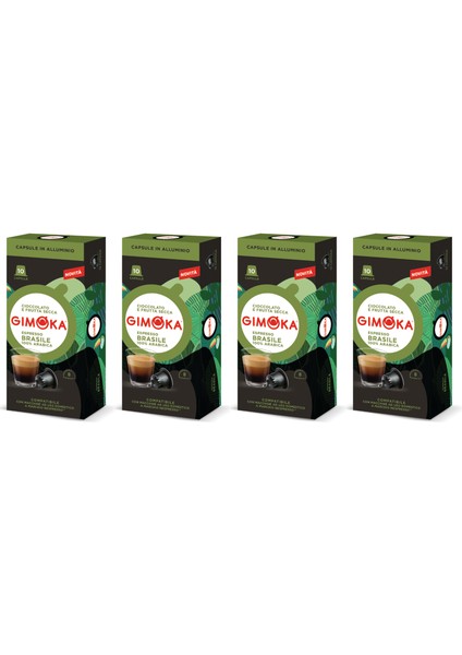 Nespresso Uyumlu Alüminyum Kapsül Kahve Brasile 10'lu * 4 Adet - Yoğunluk 8