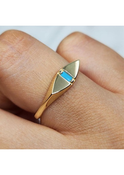 Gümüş Yüzük - Gümüş Mekik Tasarım Firuze Taşlı Modern Tarz Minimal Gündelik 925 Ayar Gümüş Yüzük fiyatları