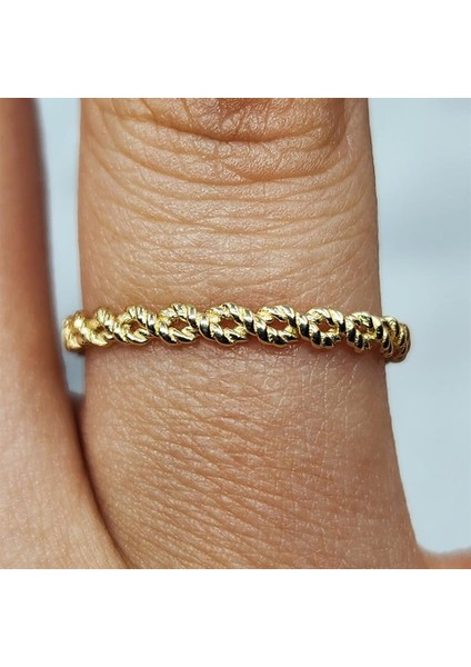 Gümüş Yüzük - Kör Düğüm Minimal Tasarım 925 Ayar Gümüş Alyans fırsatları