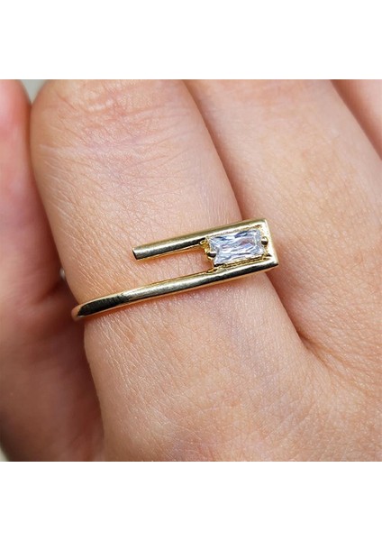 Gümüş Yüzük - Ataç Signity Swaroski (Zirkon) Baget Taşlı Tasarım Gümüş Yüzük-Baget Taşlı Gümüş Yüzük fiyatları