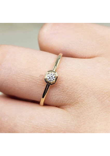 Gümüş Yüzük - Altıgen Minimal Signity Taşlı (Zirkon)Tek Taş 925 Ayar Gümüş Yüzük modelleri