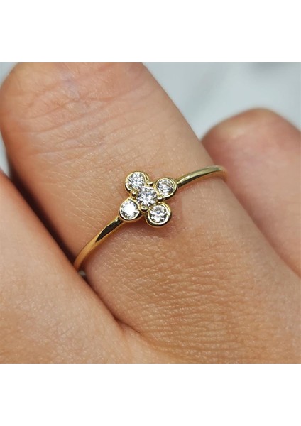 Gümüş Yüzük - Minimal Papatya Signity Swaroski (Zirkon) 925 Ayar Gümüş Yüzük indirimleri