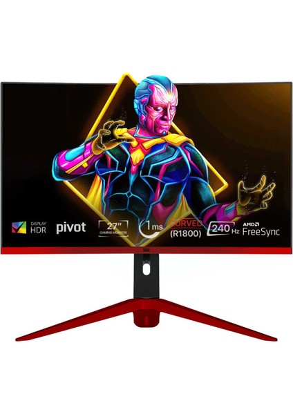 DRX5915 Intel Core I7 13700K 32GB Ddr5 Ram 1tb M.2 Nvme SSD 12GB RTX4070TI 27 Inç 240Hz Curved Freedos Masaüstü Oyuncu Bilgisayarı