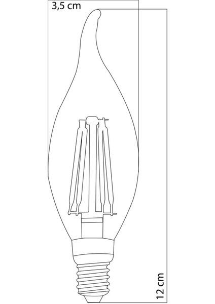 10'lu LED Filament Rustik Ampul Kıvrık Uç 6W E14 6500K (Beyaz Işık)