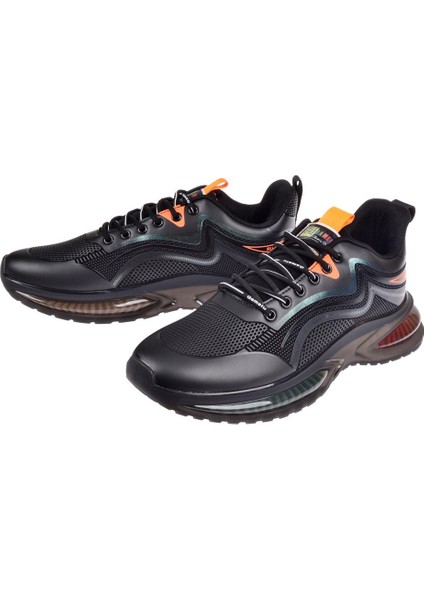 Erkek Spor Ayakkabı Sneaker Ek-Crazy Siyah Oranj