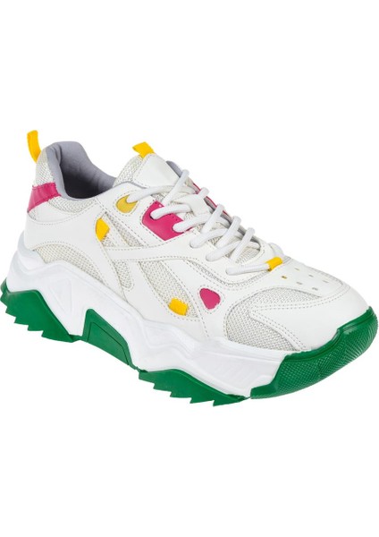 Kadın Spor Ayakkabı Sneaker SMS-65137 Beyaz Yeşil