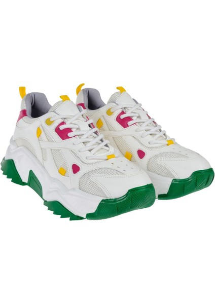 Kadın Spor Ayakkabı Sneaker SMS-65137 Beyaz Yeşil fırsatları