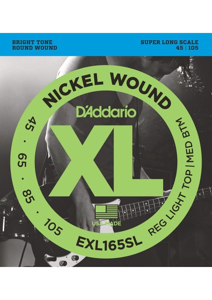 Daddarıo EXL165SL Bas Gitar Teli (45-105)