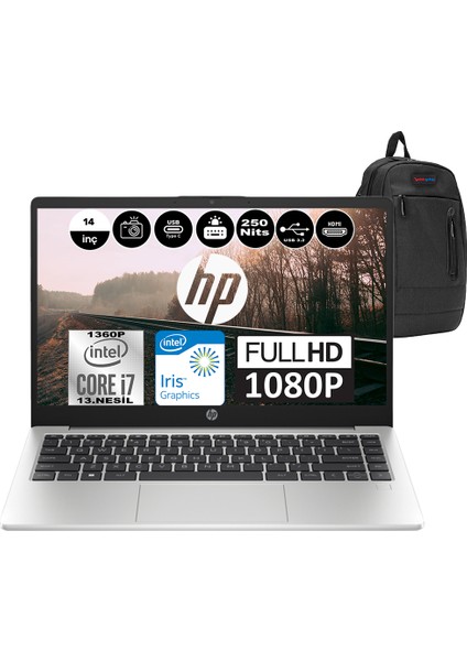 240 G10 Intel Core I7 1360P 32GB 1tb SSD Intel® Iris® Xᵉ Freedos 14" Fhd Taşınabilir Bilgisayar 8A557EAWF07 + Weblegelsin Çanta