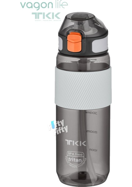 Tkk 700 ml Kalın Isırılamaz Pipetli Bpa Içermeyen Taşıma Kulplu Tritan Su Matarası FFTKK1003 700 ml