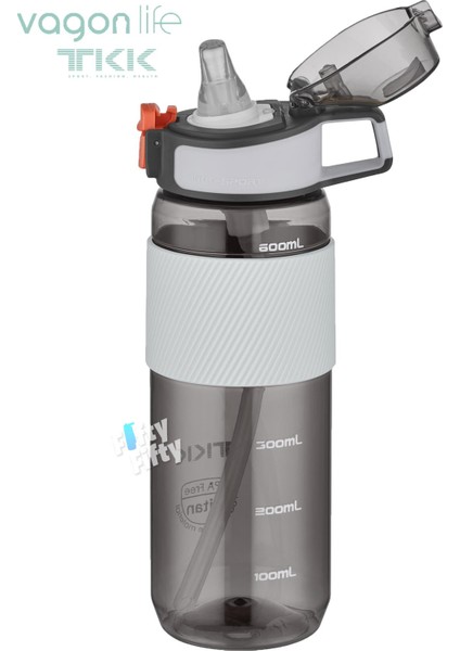Tkk 700 ml Kalın Isırılamaz Pipetli Bpa Içermeyen Taşıma Kulplu Tritan Su Matarası FFTKK1003 700 ml