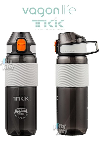 Tkk 700 ml Kalın Isırılamaz Pipetli Bpa Içermeyen Taşıma Kulplu Tritan Su Matarası FFTKK1003 700 ml