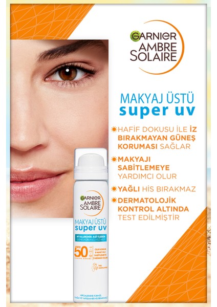 Garnier Ambre Solaire Makyaj Üstü Güneş Koruyucu Yüz Misti