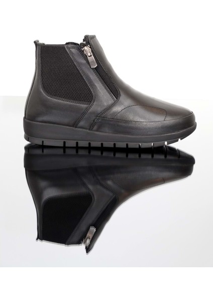 1361 Deri Anatomik Tabanlı Bayan Bot - NKT01361-SIYAH-39 fiyatları