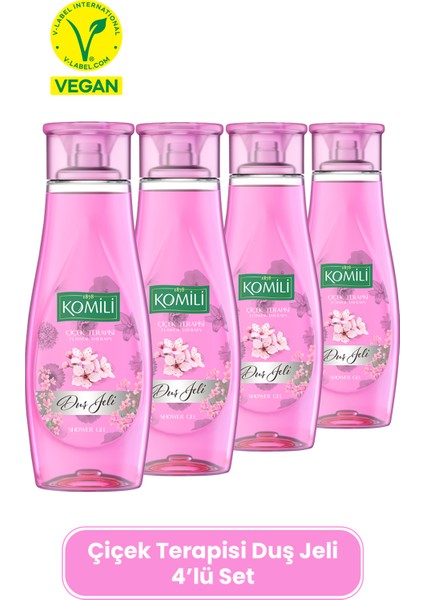 Çiçek Terapisi Vegan Duş Jeli 4'lü Set - Bahar Çiçekleri Kokulu - 4 x 500 ml