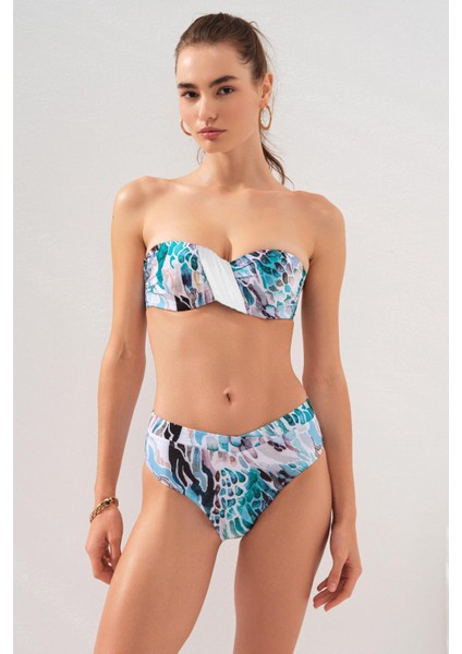 Clarke Kaplı Straplez Bikini Coral 231231-D