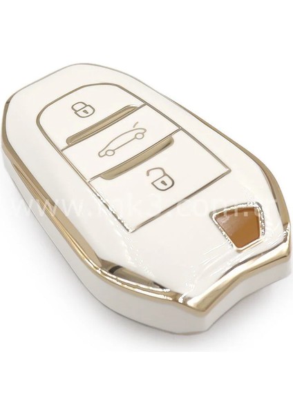 Citroen C3 C4 Cactus C4 Picasso C4 Grand Picasso C3 Aircross C5 Aircross Jumpy Ds 5 Keyless Go Nano Anahtar Kılıfı 3 Buton Beyaz